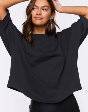 Forever 21 Oversized Drop Sleeve Tee Black