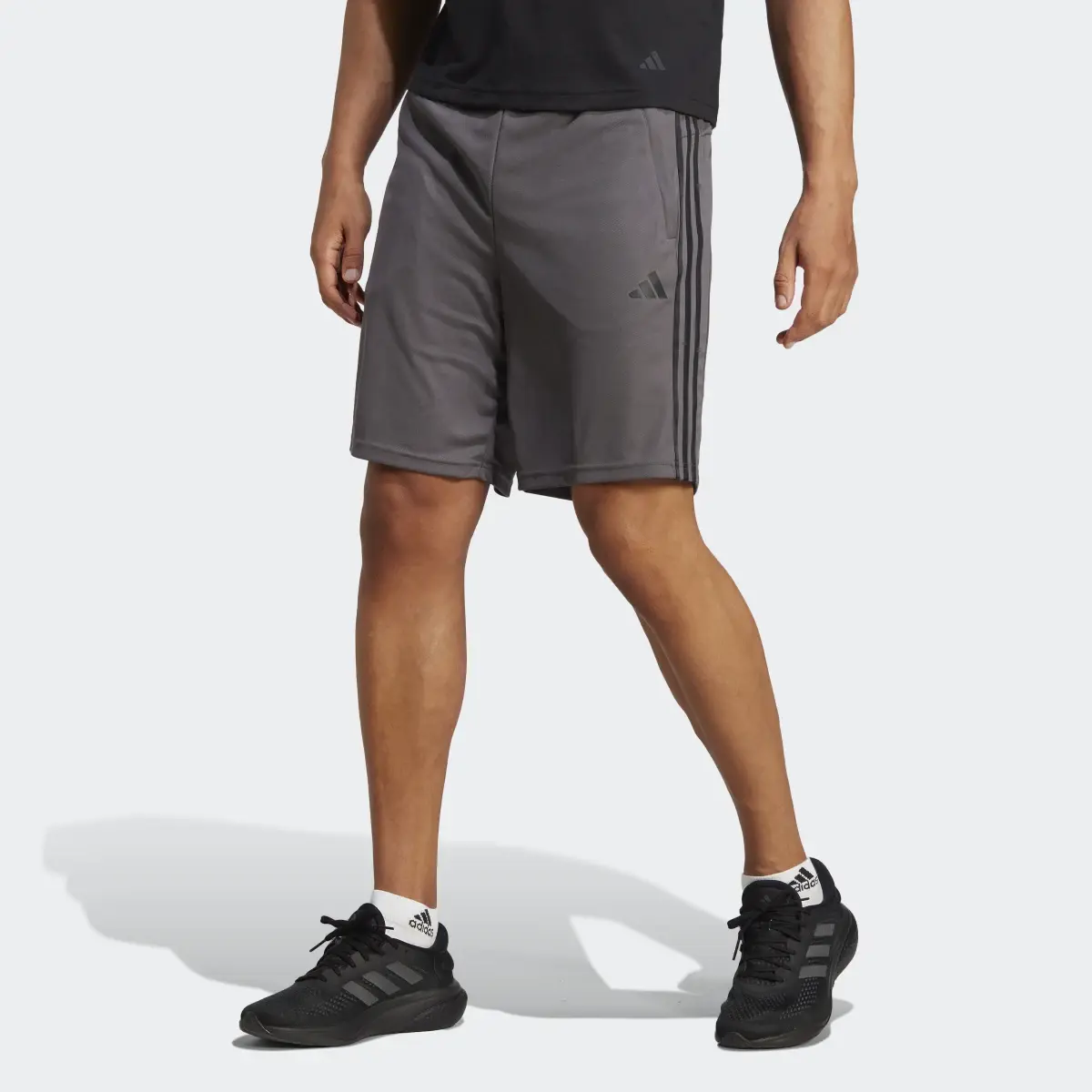 Adidas Train Essentials Piqué 3-Stripes Training Shorts. 1