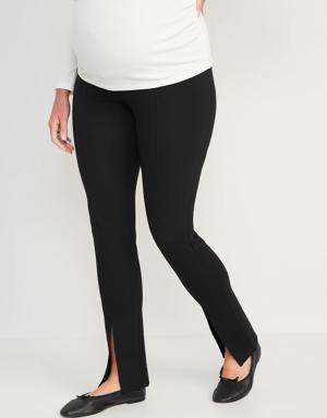 Maternity Full Panel Stevie Flare Split-Hem Pants black