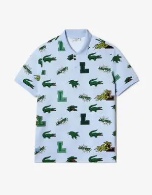 Lacoste Polo Holiday Regular Fit de hombre con estampado de cocodrilo