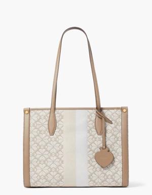 Spade Flower Jacquard Stripe Market Medium Tote