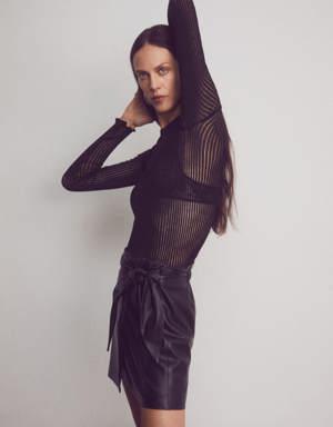 Faux-leather skirt