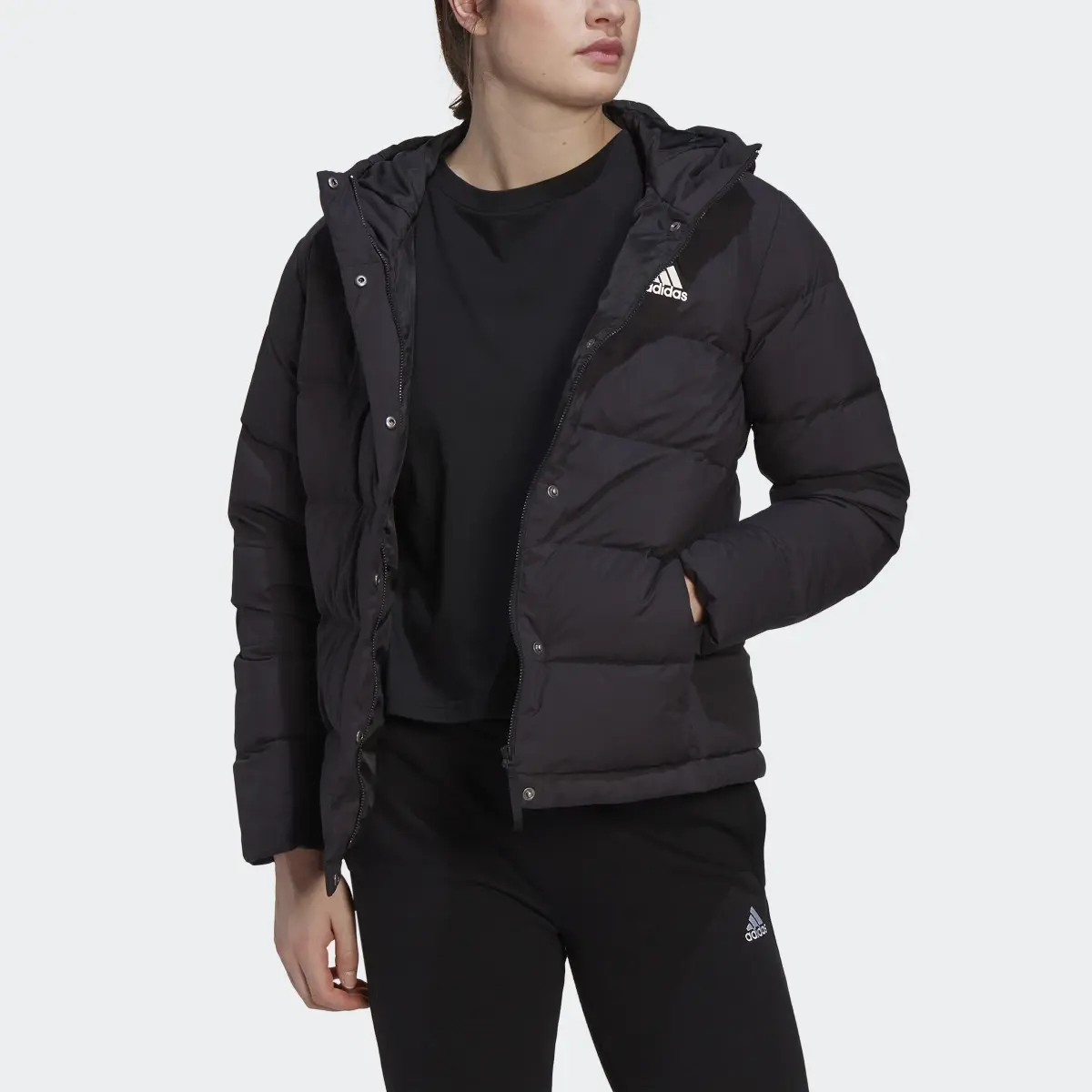 Adidas Helionic Hooded Down Jacket. 1