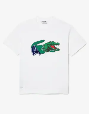 Men's Relaxed Fit Oversized Crocodile T-Shirt