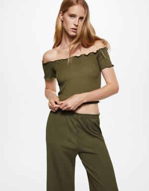 Textured flowy trousers