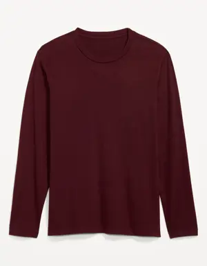 Soft-Washed Crew-Neck Long-Sleeve T-Shirt for Men red
