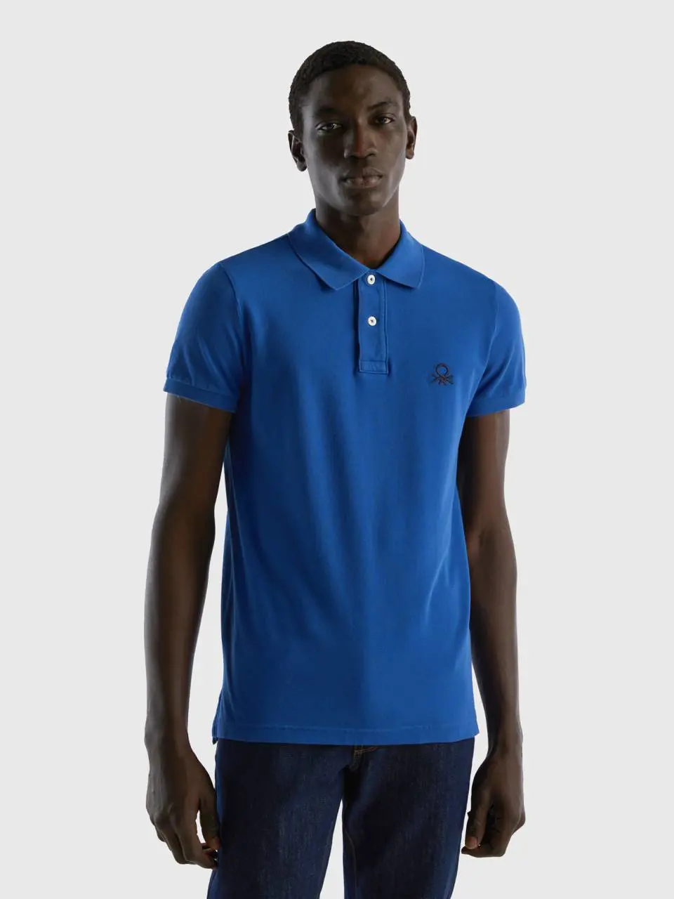 Benetton cornflower blue slim fit polo. 1