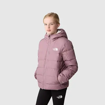 The North Face Girls&#39; Reversible North Down Hooded Jacket. 1