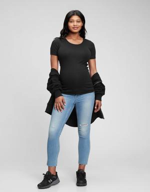 Maternity Modern Crewneck T-Shirt black