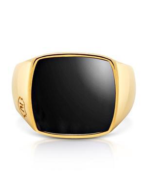 Gold Signet Ring With Onyx