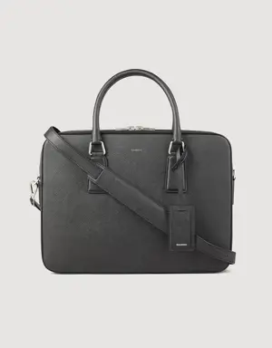 Saffiano leather briefcase