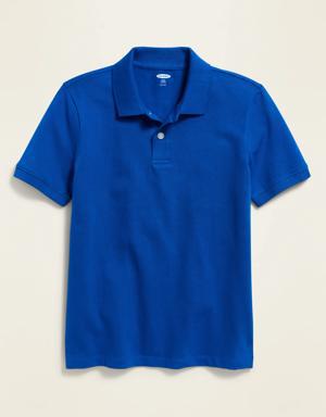 School Uniform Built-In Flex Polo Shirt for Boys blue