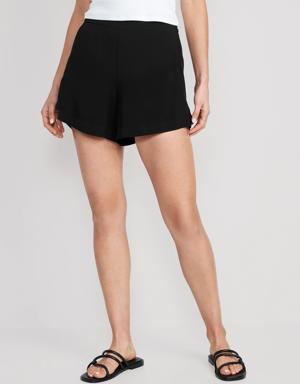 High-Waisted Playa Shorts for Women -- 4-inch inseam black