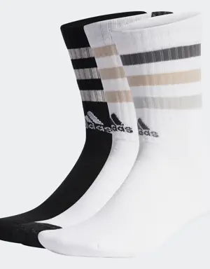 Bold 3-Stripes Cushioned Crew Socks 3 Pairs