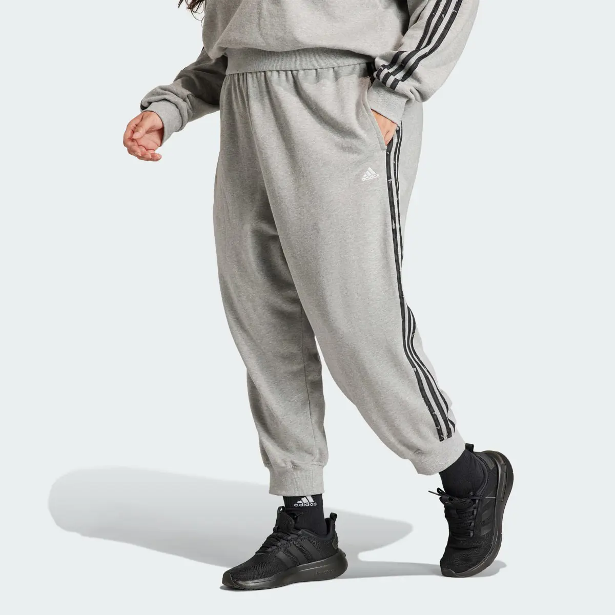 Adidas Essentials 3-Stripes Animal-Print 7/8 Pants (Plus Size). 1