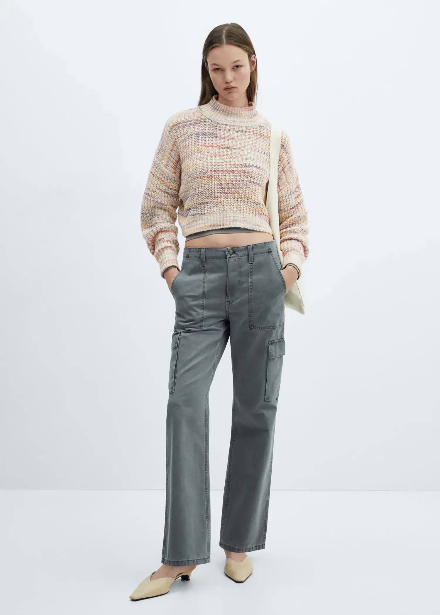 Mango Pulover din tricot cropped. 1