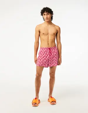 Men’s Lacoste Recycled Polyester Print Swim Trunks