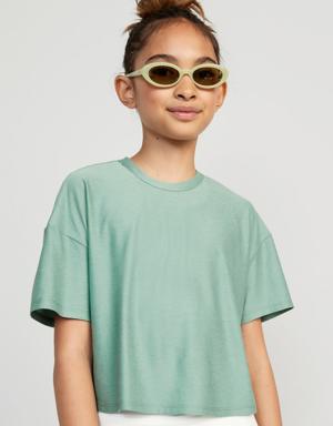 Cloud 94 Soft Go-Dry Cool Cropped T-Shirt for Girls green