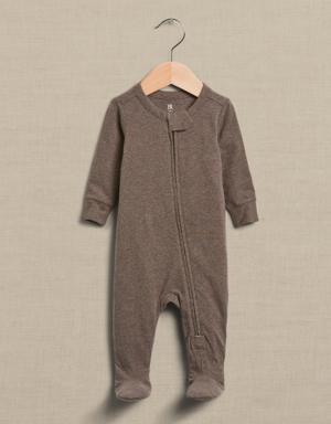 Banana Republic Brushed Footed One-Piece for Baby brown