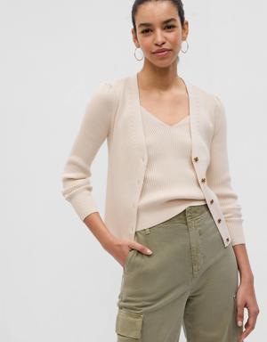 Gap Rib Cardigan beige