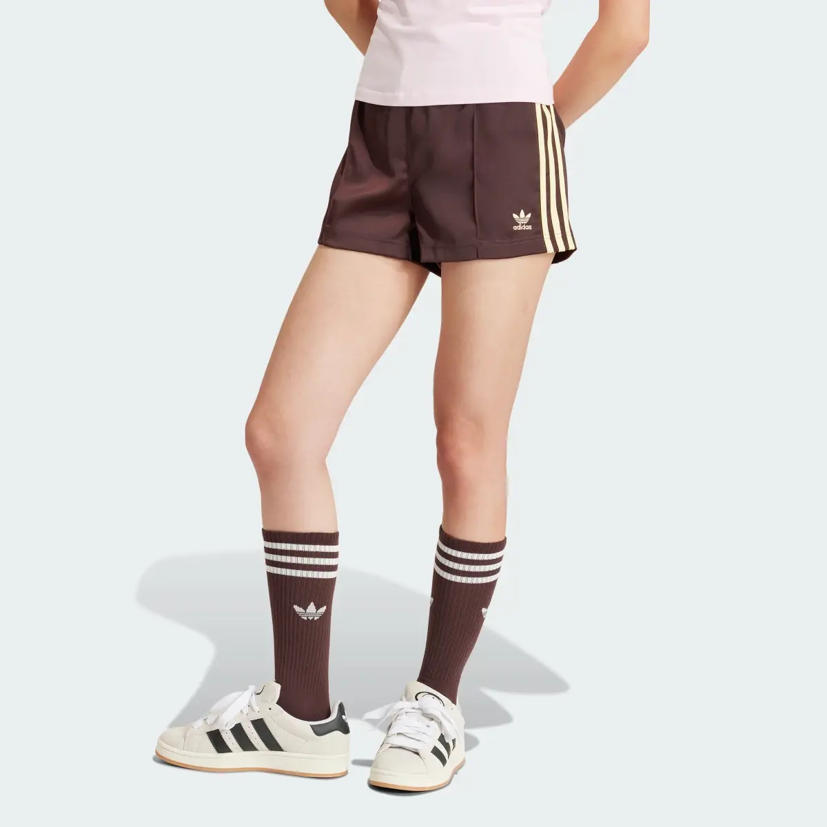 Adidas 3-Stripes Satin Shorts. 2
