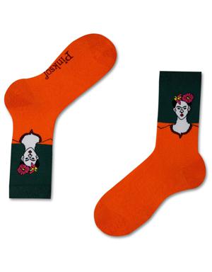 Renkli Kadın Figürlü 3 lü Soket Çorap-4090-3K