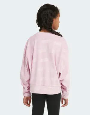 Long Sleeve Velour Crewneck Pullover