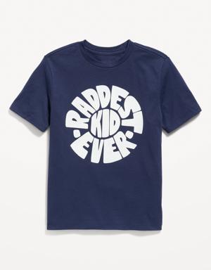 Matching "Raddest Kid Ever" Graphic T-Shirt for Boys blue