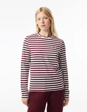 Lacoste Women's Striped Jersey Cotton T-shirt