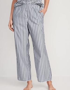 High-Waisted Striped Pajama Pants for Women blue
