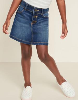 Button-Fly Jean Skirt for Toddler Girls blue