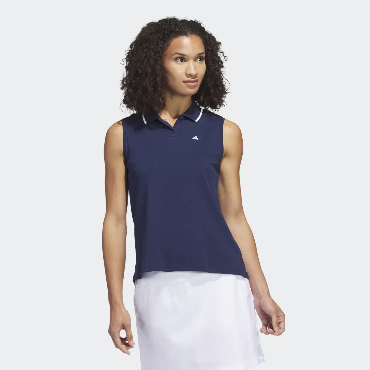 Adidas Go-To Piqué Sleeveless Golf Polo Shirt. 2