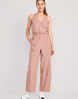 Old Navy Waist-Defined StretchTech Jumpsuit for Women pink
