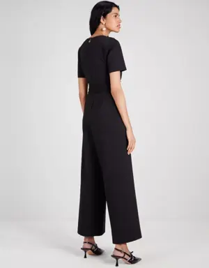 Ponte Split-neck Jumpsuit