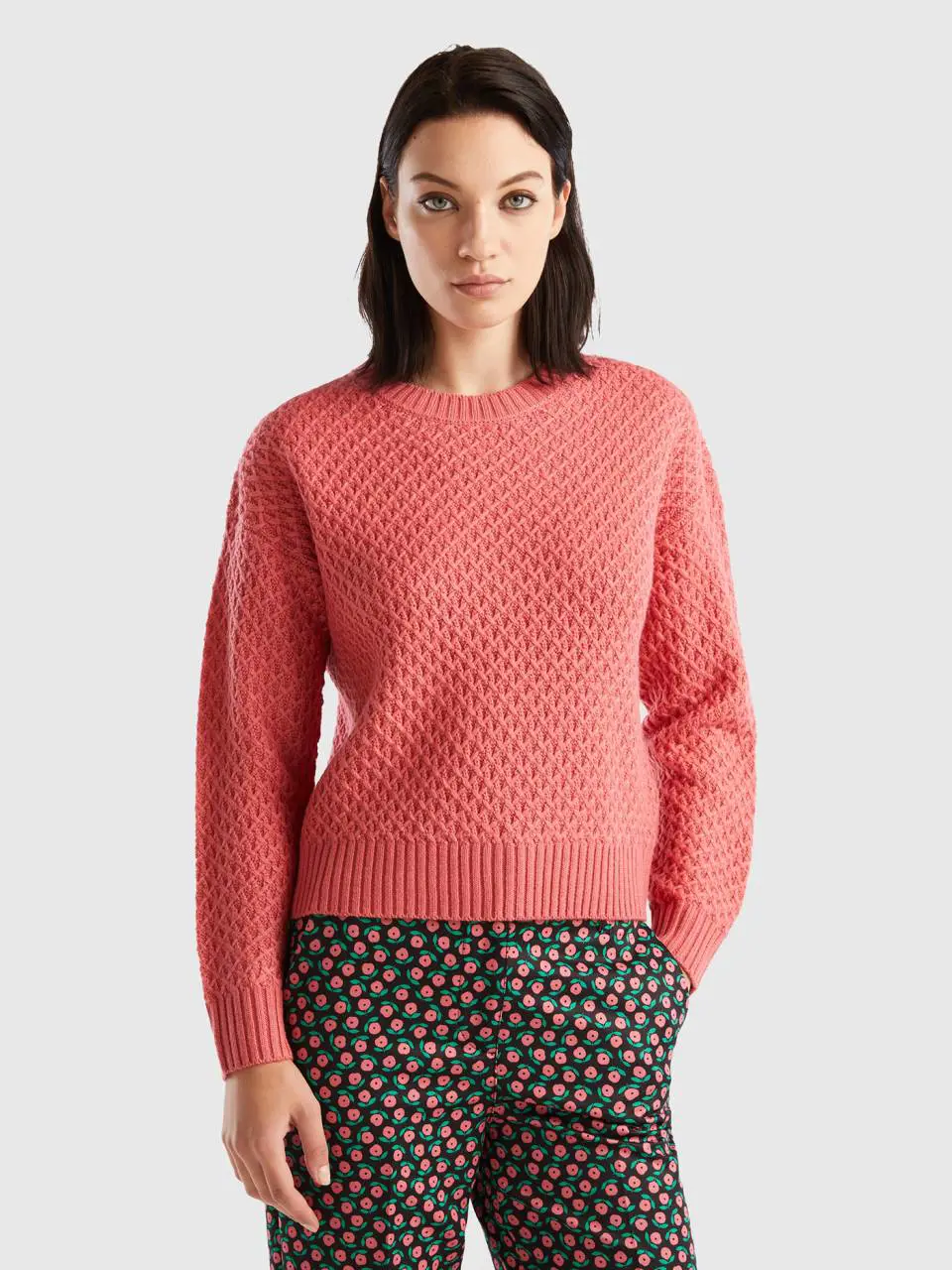 Benetton boxy fit knit sweater. 1