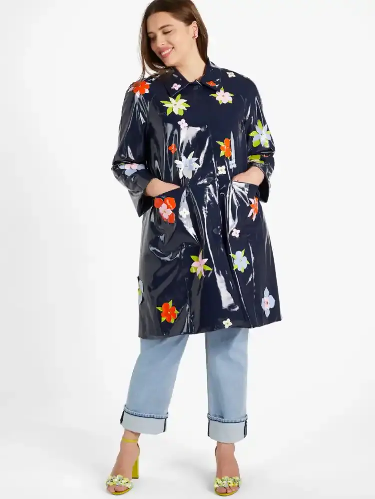 Kate Spade Floral Embellished Raincoat. 1