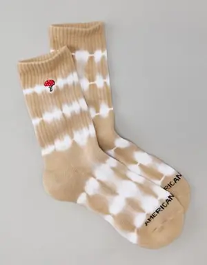 Mushroom Tie-Dye Crew Sock