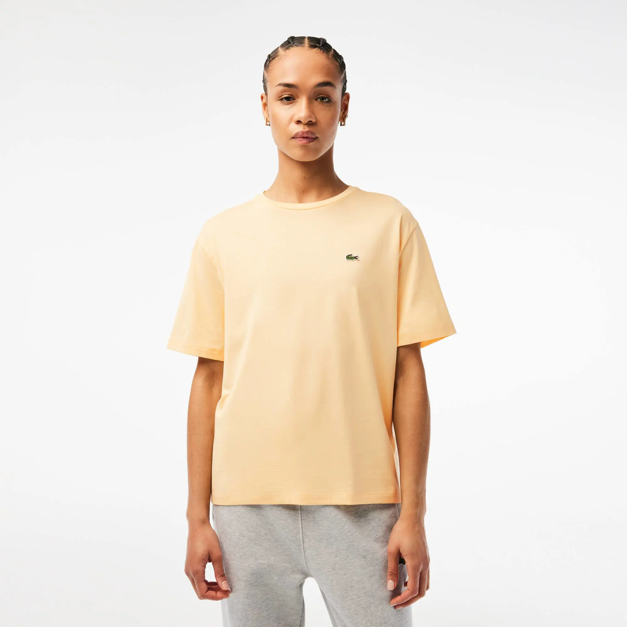 Lacoste T-shirt em algodão premium com decote redondo para Mulher. 1