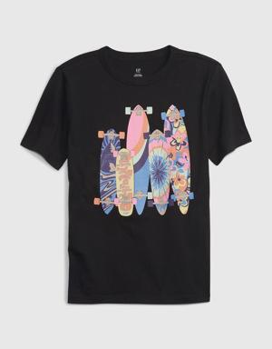 Gap Kids 100% Organic Cotton Graphic T-Shirt black