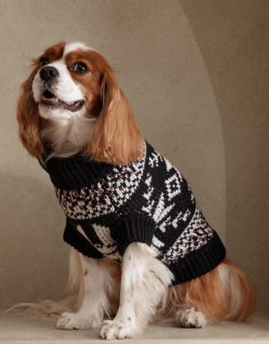 Rafa Fair Isle Dog Sweater black