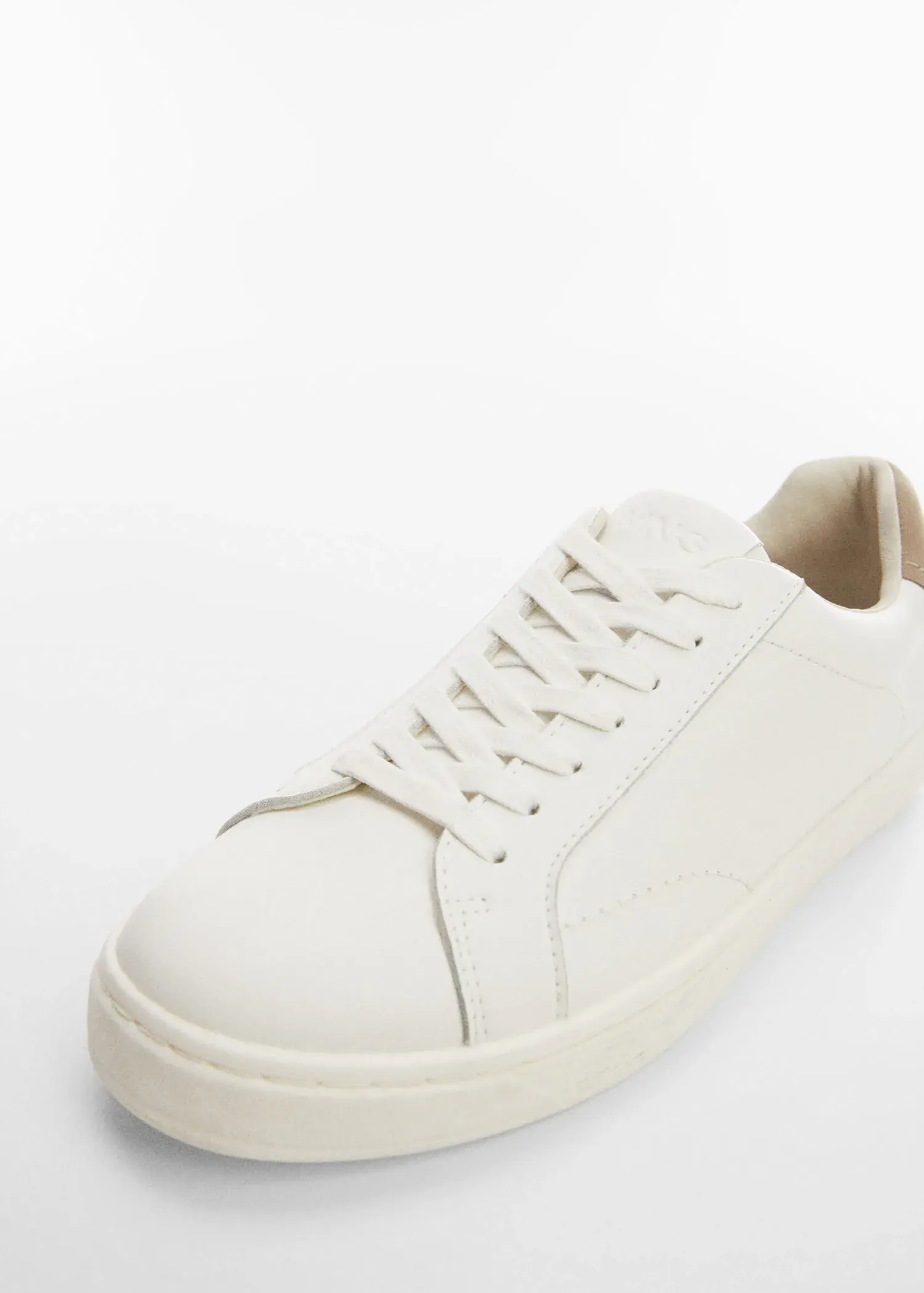 Mango Contrasting panel leather sneakers. 1
