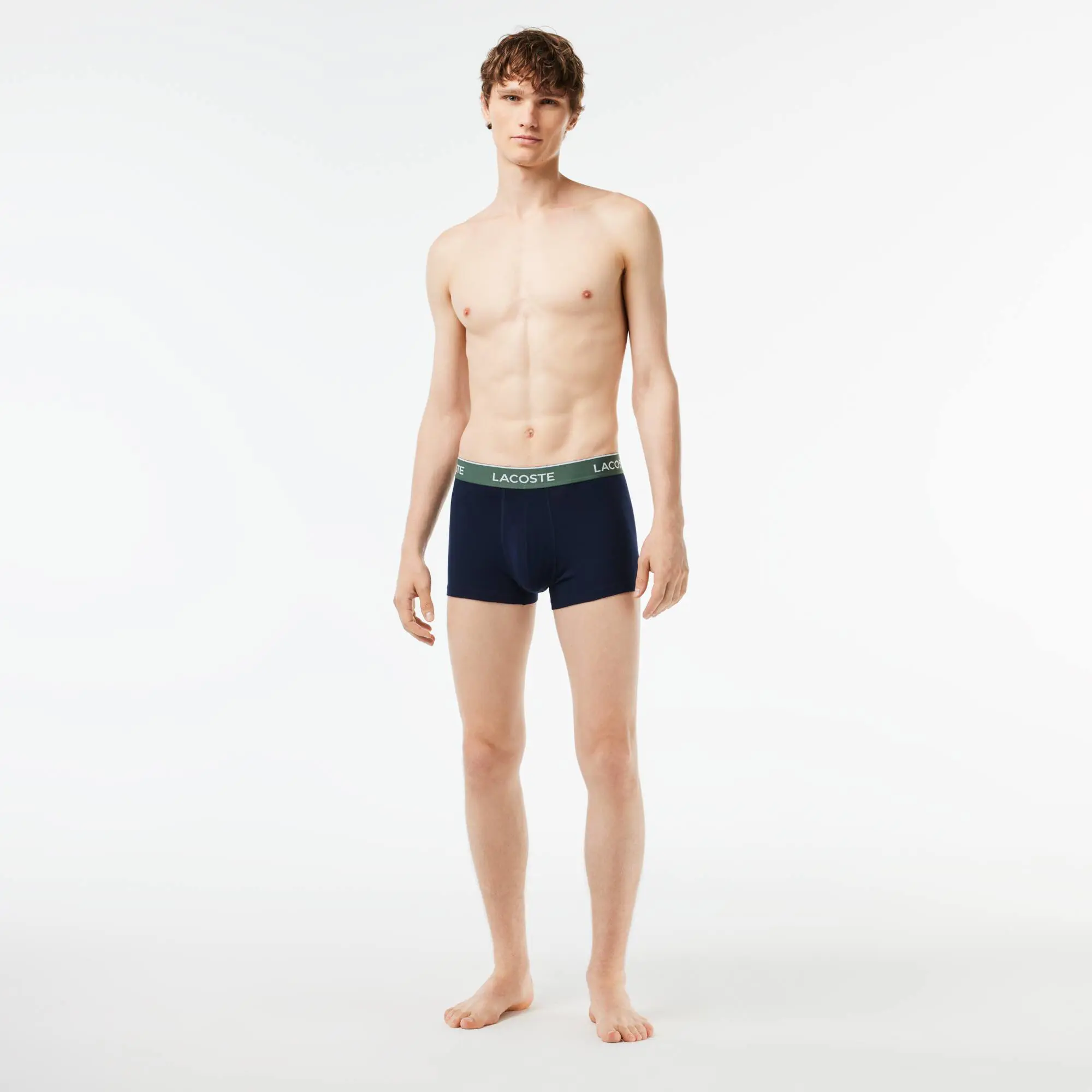 Lacoste Confezione di 3 paia di boxer casual blu navy con elastico in vita a contrasto. 1