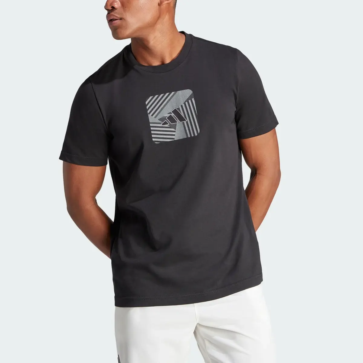 Adidas Playera de Tenis Aeroready Logo Block Estampada. 1