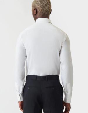 Men’s Regular Fit Long Sleeve Classic Shirt WHITE