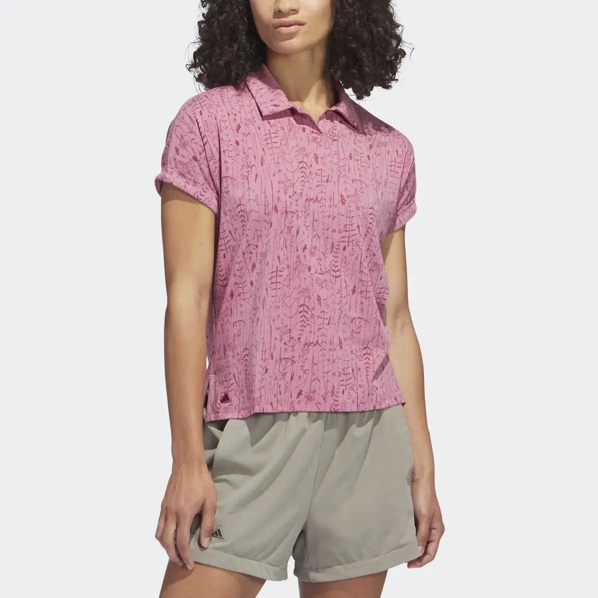 Adidas Go-To Printed Golf Polo Shirt. 1