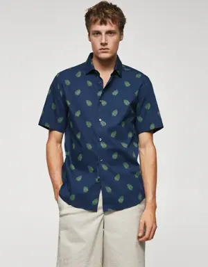 100% cotton short-sleeved printed shirt