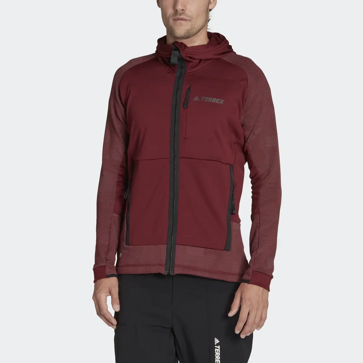 Adidas Terrex Tech Flooce Hooded Hiking Fleece Jacket. 1