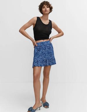 Textured printed skirt