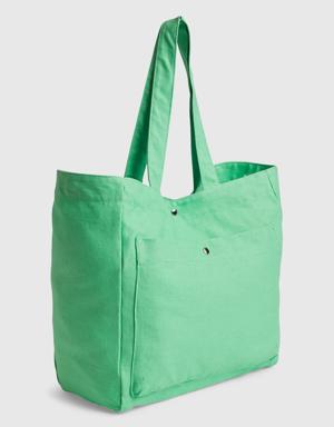 Linen-Cotton Tote Bag green