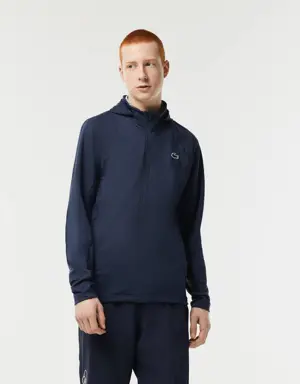 Men’s Lacoste Sport Zipped High-Neck Hooded Sweatshirt